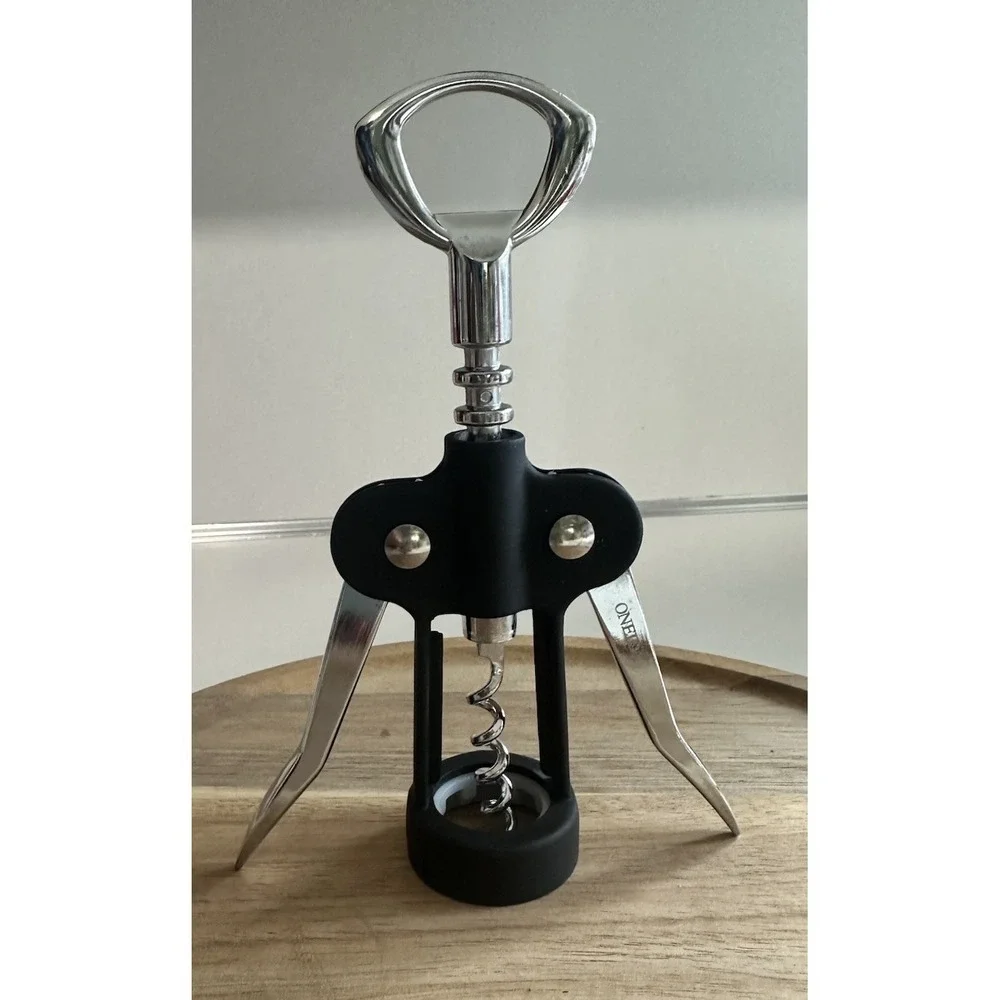 Oneida Black Winged Corkscrew Wine Bottle Opener Barware